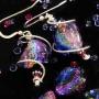 Body Candy Handcrafted 925 Silver Purple Dichroic Drop Dangle Earrings Created with Swarovski Crystals