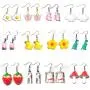 1-12 Pairs Funny Earrings Rubber Duck Gummy Bear Goldfish Water Bottle Strawberry Mushroom Boba Tea Butterfly Cloud Flowers Dinosaur Egg Earrings 1-12 Pairs Funny Earrings Rubber Duck Gummy Bear Goldfish Water Bottle Strawberry Mushroom Boba Tea Butterfly Cloud Flowers Dinosaur Egg Earrings