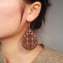 Wovanoo Wood Teardrop Earrings 2 Pairs Natural Wooden Dangle Earrings Gifts for Women Girls
