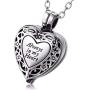 VCOOTS Cremation Jewelry for Ashes Pendant Always in My Heart Urn Necklace for Women/Men Stainless Steel Memorial Keepsake Jewelry- Free Fill Kits