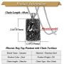 Xusamss Titanium Steel Animal Phoenix Dog Tag Pendant Necklace,24inches Box Chain
