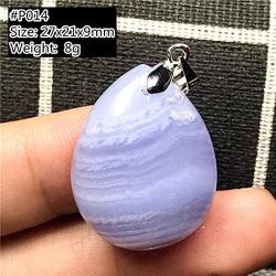 DUOVEKT Necklace Pendant Natural Blue Lace Agate Jewelry for Women Man Crystal 27x21x9mm Stone Water Drop Beads Gemstone AAAAA