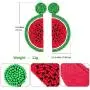 2 Pairs Fruit Watermelon Shape Drop Earrings Bohemian Seed Bead Earrings Handmade Beaded Dangle Studs Earrings for Women Girls Party Jewelry (Rose Red, Red) 2 Pairs Fruit Watermelon Shape Drop Earrings Bohemian Seed Bead Earrings Handmade Beaded Dangle Studs Earrings for Women Girls Party Jewelry (Rose Red, Red)