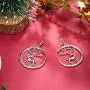 Cute Silver Christmas Reindeer Piercing Dangle Earrings, Holiday Party Drop Earrings, Christmas Gift Idea, Thanksgiving Themed Earrings, Cute Christmas Costume Jewelry for Women Girls Cute Silver Christmas Reindeer Piercing Dangle Earrings, Holiday Party Drop Earrings, Christmas Gift Idea, Thanksgiving Themed Earrings, Cute Christmas Costume Jewelry for Women Girls
