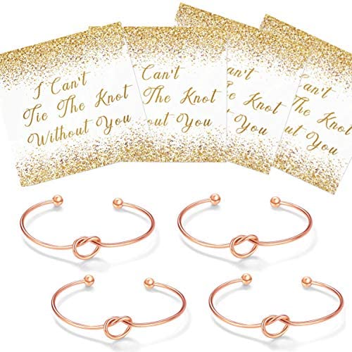 Bridesmaid Gifts, I Cant Tie The Knot Without You Bracelets -Set of 1, 4, 5, 6, 7, 10