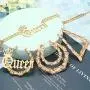 sailimue Queen Pendant Curb Chain Necklace with Oversize Bamboo Hoop Earring Set for Women Gold Plated Womens Statement Earrings Costume Jewelry Punk Hip Hop Rapper Style sailimue Queen Pendant Curb Chain Necklace with Oversize Bamboo Hoop Earring Set for Women Gold Plated Womens Statement Earrings Costume Jewelry Punk Hip Hop Rapper Style