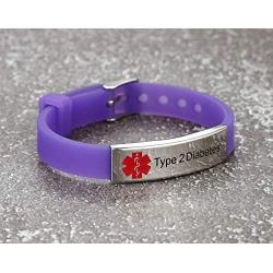 JF.JEWELRY Type 1 Diabetes/Type 2 Diabetes/Epilepsy/Blood Thinner Medical Alert ID Bracelet with Silicone Band Stainless Steel Tag Bracelets Adjustable