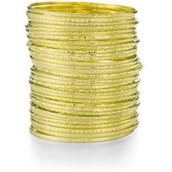 ENSOUL Flower Mixed Metal Aztec African Indian Vintage Multi Bangles Bracelets for Women Set of 36
