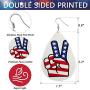 fzbali July 4th Women Faux Leather Teardrop Earrings American Flag Patriotic USA Jewelry Accessory