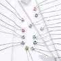 Birthstone Necklace/Earring 925 Sterling Silver Women Cross/3D Cube/Cresent Moon Birth Stone Jewelry Mens Birthday Gift Anniversary Present