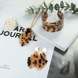 ORAZIO Acrylic Necklace Bracelet Earrings for Women Resin Statement Jewelry Set