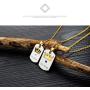 Fashion Ahead 2pcs Couple Necklaces Gold Crown Tag Her King and His Queen Pendant Necklaces Stainless Steel Matching Set Jewelry Gifts