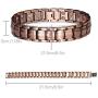 BTOP Men Red Copper Double Strong Magnetic Therapy Bracelet for Arthritis Pain Relief