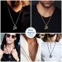 FaithHeart Eye of Horus Necklace Ankh Cross Necklaces, Stainless Steel Ancient Egyptian Coptic Jewelry for Men Women, Wedjat Eye Pendants Customize Available