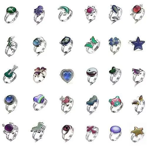 Mixed Mood Rings Classic Temperature Change Color Mood Ring Lovers Adjustable Size(10pcs/12pcs/30pcs) Mixed Mood Rings Classic Temperature Change Color Mood Ring Lovers Adjustable Size(10pcs/12pcs/30pcs)