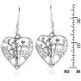 Romantic Heart Shape Tree of Life .925 Sterling Silver Dangle Earrings Romantic Heart Shape Tree of Life .925 Sterling Silver Dangle Earrings