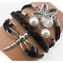 Ac Union Handmade Infinity Cute Unicorn Tortoise Angel Wings Owl Butterfly Anchor Brids Heart Best Friend Charm Friendship Gift Leather Bracelet