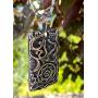 Lotus Star Ornate Dog Tag Heavyweight Pendant 24'' Long Necklace