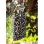 Lotus Star Ornate Dog Tag Heavyweight Pendant 24'' Long Necklace Lotus Star Ornate Dog Tag Heavyweight Pendant 24'' Long Necklace