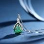 MABELLA Classic Sterling Silver Pendant Necklace Pear Cut Simulated RUBY SAPPHIRE EMERALD Birthstone Jewelry Gifts for Women