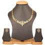 Touchstone Hollywood Glamour White Crystals Bridal Jewelry Necklace in Gold Tone for Women