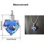 Crystal Glass Heart Shape Cremation Jewelry Memorial Urn Necklace for Ashes Carved Always In My Heart Stainless Steel Ashes Holder Pendant Keepsake with Free 21Chain Mini Funnel Fill Kit Gift (Blue)