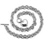Heart Pendant Necklace Toggle Chain Heart Bracelet Chain Set Stainless Steel Charm Love Heart Jewelry Set Silver Love Heart Shape Pendant Choker Necklace Valentines Gifts for Women Girls