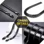 ChainsPro Men Cuban Link Chain, Dainty Necklace, 6/8MM Width, 18/20/22/24/26/28/30 Inches,Gold/Black Color (with Gift Box) ChainsPro Men Cuban Link Chain, Dainty Necklace, 6/8MM Width, 18/20/22/24/26/28/30 Inches,Gold/Black Color (with Gift Box)
