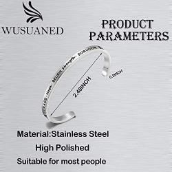 WUSUANED Cancer Bracelet Courage Hope Strength Survivor Cuff Bracelet Cancer Awareness Jewelry Inspirational Gift for Cancer Survivor