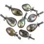 Nupuyai Natural Labradorite Necklace for Unisex, Handmade Wire Wrapped Irregular Healing Stone Pendant with Chain 19''