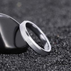 Greenpod 4mm 6mm Tungsten Carbide Ring for Men Women Beveled Edge Brushed Silver/Silver Blue/Black/Black Blue/Gold Wedding Band Comfort Fit Size 4-14.5