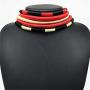 Lilbetter-Club African Style Womens Weave Multilayer Boho Big Choker Statement Necklace Short Collar Gold Necklace Earring for Women Fashion Jewelry Set