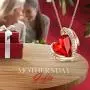 CDE Love Heart Pendant Necklaces for Women Silver Tone Rose Gold Tone Crystals Birthstone Valentines Day Jewelry Gifts for Women Party/Anniversary Day/Birthday