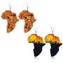D.Rosse 2 Pairs African Map Wooden Dangle Earrings Ethnic Style African Multicolor Drop Earrings for Women Bohemia Style Jewelry Set D.Rosse 2 Pairs African Map Wooden Dangle Earrings Ethnic Style African Multicolor Drop Earrings for Women Bohemia Style Jewelry Set