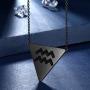beautlace Horoscope Zodiac Triangle Necklaces 12 Constellation Astrology Charm 18K Gold/Silver/Black Gun Plated Pendant Necklace for Women Men Jewelry Gift