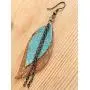 Moonster Leather Earrings for Women – Authentic Genuine Leather, One-of-a-Kind Handmade Earrings – Soft, Luxurious Leaf Earrings for Women with Subtle Gold Detailing and Beautiful Vintage Texture