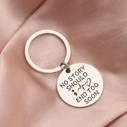 SEIRAA Suicide Awareness Gift Semicolon Jewelry No Story Should End Too Soon Keychain Suicide Prevention Gift Mental Health Jewelry