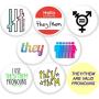 They Them Pronouns 8 New 1'' inch (25mm) Button pins Badge Gay Lesbian Trans Support Protect …