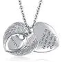 SexyMandala Angel Wing Cremation Jewelry Urn Necklace for Ashes Dad Mom Grandma Stainless Steel Heart Memorial Keepsake Urn Pendant