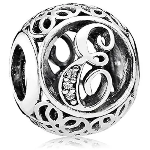 Everbling Alphabet Initial Letter A-Z Clear CZ 925 Sterling Silver Bead Fits Pandora Charm Bracelet Everbling Alphabet Initial Letter A-Z Clear CZ 925 Sterling Silver Bead Fits Pandora Charm Bracelet