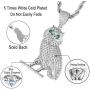 PY BLING Full Iced Out Owl Pendant 18K Gold/White Gold Plated Hip Hop Fashion Simulated Diamond CZ Pendant with Stainless Steel Rope Chain Necklace for Men Women