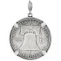 Sterling Silver Half Dollar Bezel 30 mm Coins Prong Back Illusion Edge 50 Cent Coin NOT Included