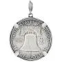 Sterling Silver Half Dollar Bezel 30 mm Coins Prong Back Illusion Edge 50 Cent Coin NOT Included