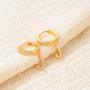 OSIANA Dainty Initial Huggie Hoop Earring for Women 18k Gold Filled Charm Diamond Cubic Zirconia Inlay Alphabet A-Z Drop Dangle Earring Tiny Cute Minimalist Personalized Jewelry Gift for Her