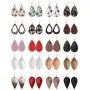 Finrezio 20 Pairs Leather Teardrop Dangle Earrings For Women Petal Leopard Print Leaf Drop Antique Lightweight Earrings Finrezio 20 Pairs Leather Teardrop Dangle Earrings For Women Petal Leopard Print Leaf Drop Antique Lightweight Earrings