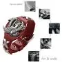 Gloalwin Jewellery Leather Bracelet for Men Genuine Leather Cuff Stainless Steel Adjustable Unisex Wristband (Red)