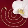 Lifetime Jewelry 1.5mm Figaro Chain Necklace Women and Men 24k Real Gold Plated