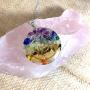 PSEEHEE Orgone Round Chakra Healing Crystals Pendant Necklace, 7 Chakra Stones Necklace for EMF Protection Spiritual Healing Jewelry Men Women (7 Chakra)