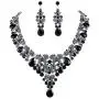 EVER FAITH Rhinestone Crystal Enamel Party Butterfly Teardrop Necklace Earrings Set EVER FAITH Rhinestone Crystal Enamel Party Butterfly Teardrop Necklace Earrings Set