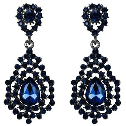 EVER FAITH Womens Austrian Crystal Art Deco Hollow Bridal Wedding Drop Dangle Pierced Earrings EVER FAITH Womens Austrian Crystal Art Deco Hollow Bridal Wedding Drop Dangle Pierced Earrings